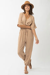 Dolman Sleeve Surplice Jumpsuit - Hassle Free Cart