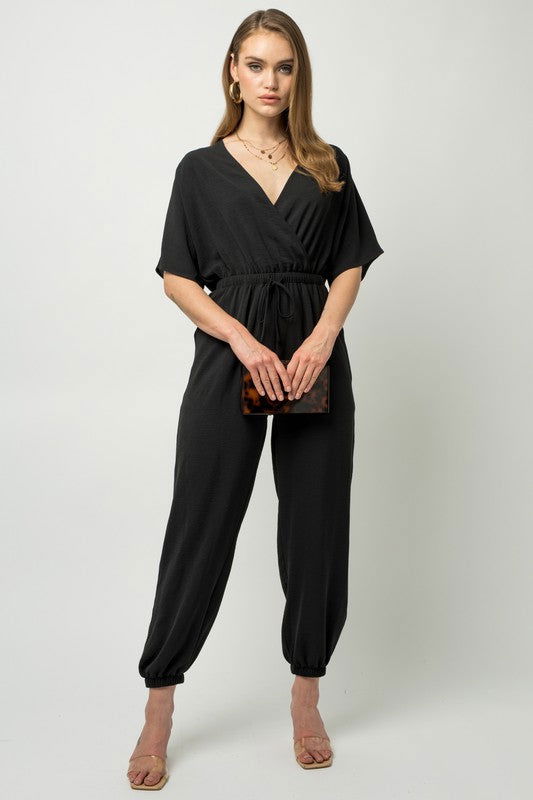 Dolman Sleeve Surplice Jumpsuit - Hassle Free Cart