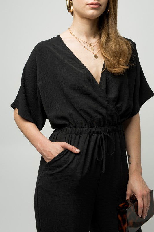 Dolman Sleeve Surplice Jumpsuit - Hassle Free Cart