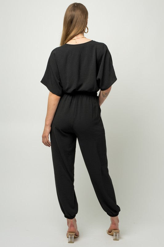 Dolman Sleeve Surplice Jumpsuit - Hassle Free Cart