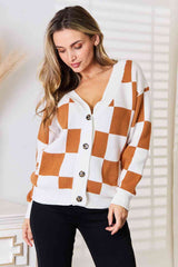 Double Take Button-Up V-Neck Dropped Shoulder Cardigan | Hassle Free Cart