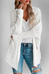 Double Take Pocketed Open Front Long Sleeve Cardigan - Hassle Free Cart