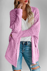 Double Take Pocketed Open Front Long Sleeve Cardigan - Hassle Free Cart