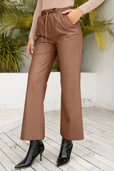 Drawstring Wide Leg Long Pants - Hassle Free Cart