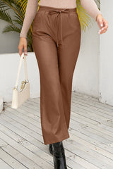 Drawstring Wide Leg Long Pants - Hassle Free Cart