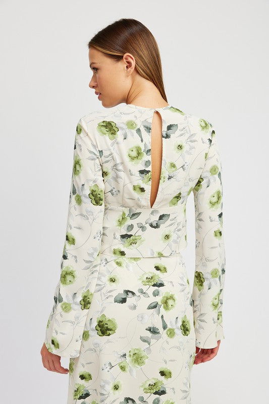 FLORAL Blouse with Neck Tie - Hassle Free Cart