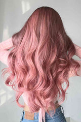 Fashion Wave Synthetic Long Wigs in Pink 26'' | Hassle Free Cart