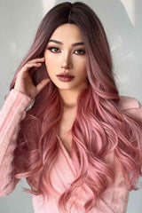 Fashion Wave Synthetic Long Wigs in Pink 26'' | Hassle Free Cart