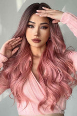 Fashion Wave Synthetic Long Wigs in Pink 26'' | Hassle Free Cart