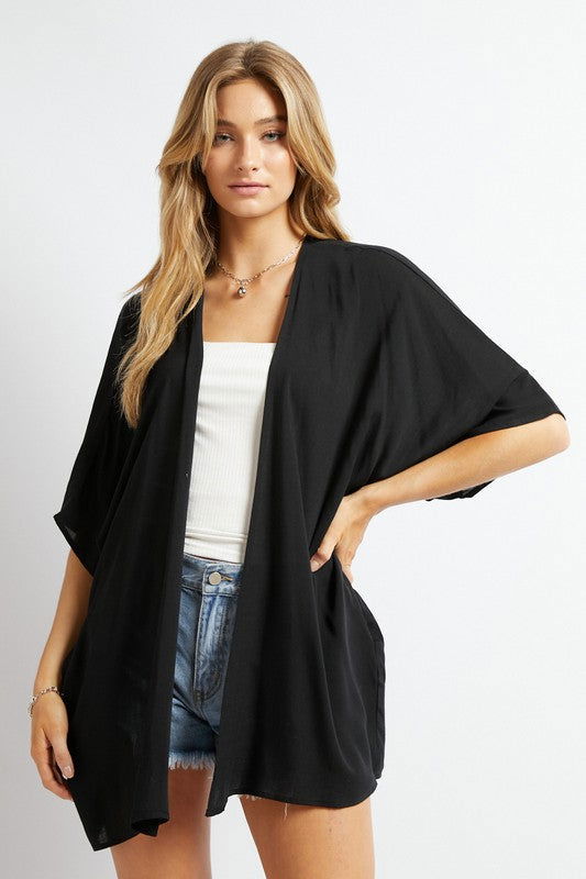 Favorite Solid Kimono Cardigan - Hassle Free Cart