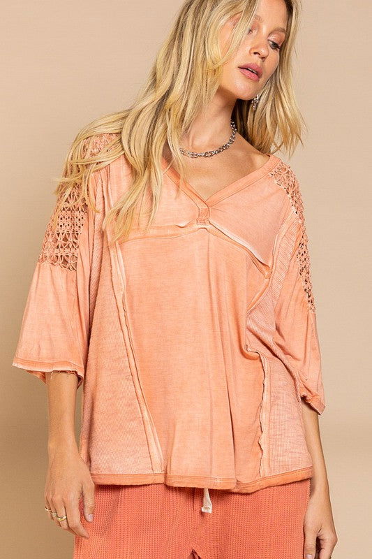 Feminine Boho Crochet Sleeve Top - Hassle Free Cart