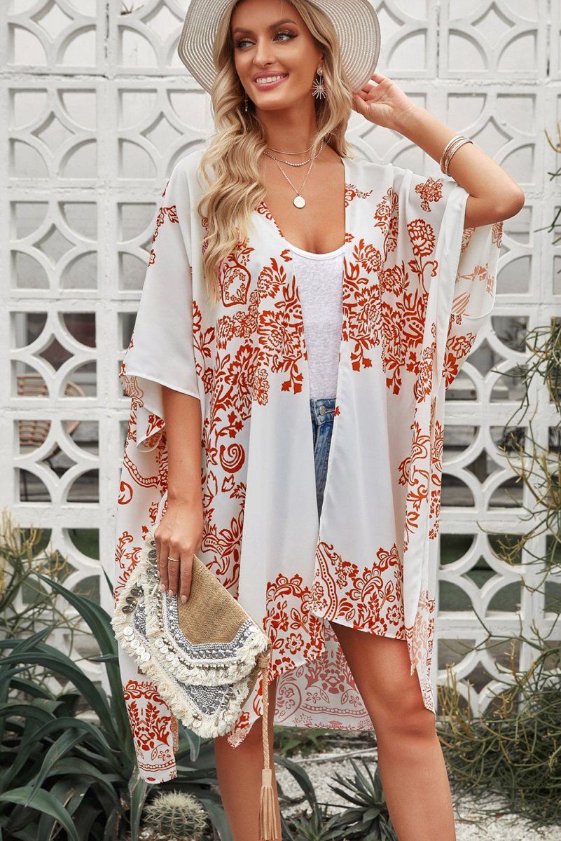 Floral Side Slit Cover Up | Hassle Free Cart