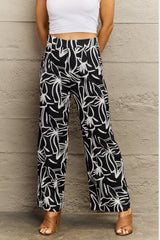 Flower Print Wide Leg Long Pants - Hassle Free Cart