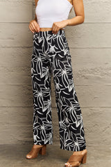 Flower Print Wide Leg Long Pants - Hassle Free Cart