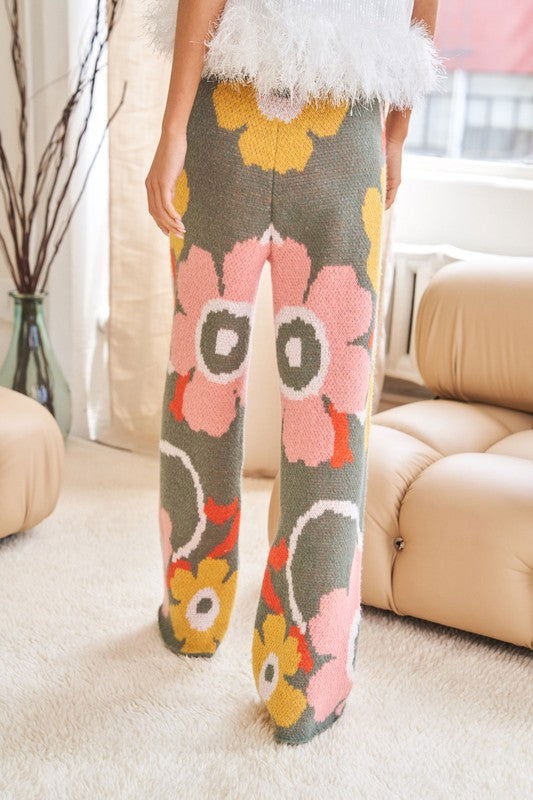 Flower Printed Casual Cozy Full Long Wide Pants - Hassle Free Cart