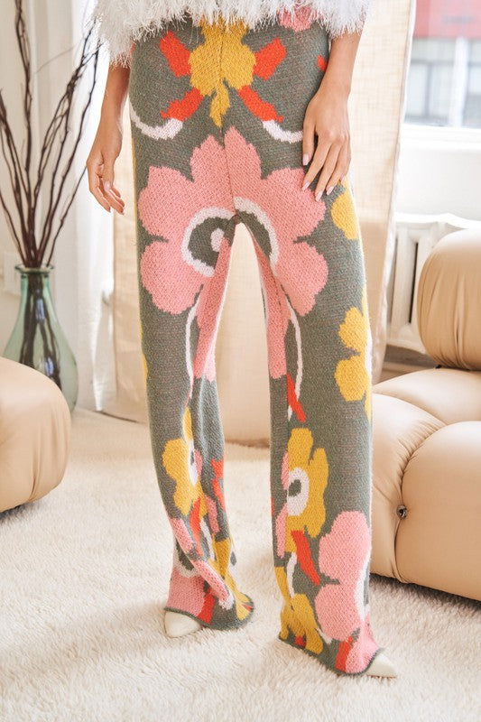 Flower Printed Casual Cozy Full Long Wide Pants - Hassle Free Cart