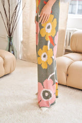 Flower Printed Casual Cozy Full Long Wide Pants - Hassle Free Cart