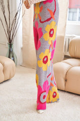 Flower Printed Casual Cozy Full Long Wide Pants - Hassle Free Cart