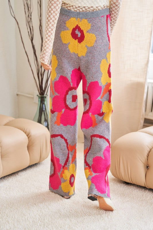 Flower Printed Casual Cozy Full Long Wide Pants - Hassle Free Cart