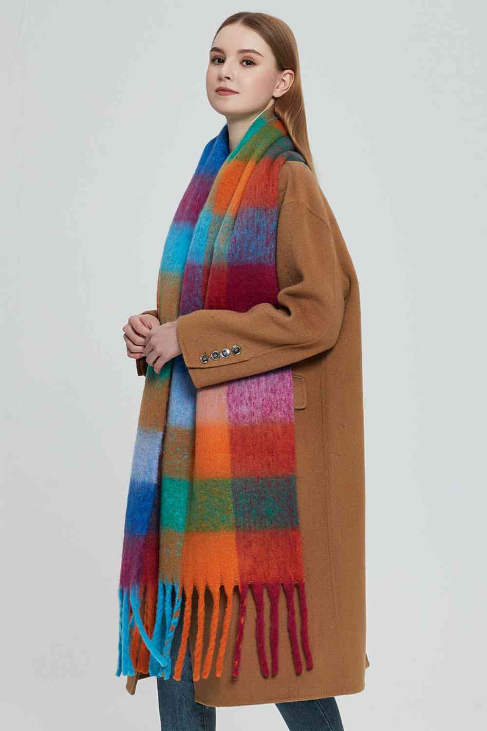 Fringe Detail Polyester Scarf | Hassle Free Cart