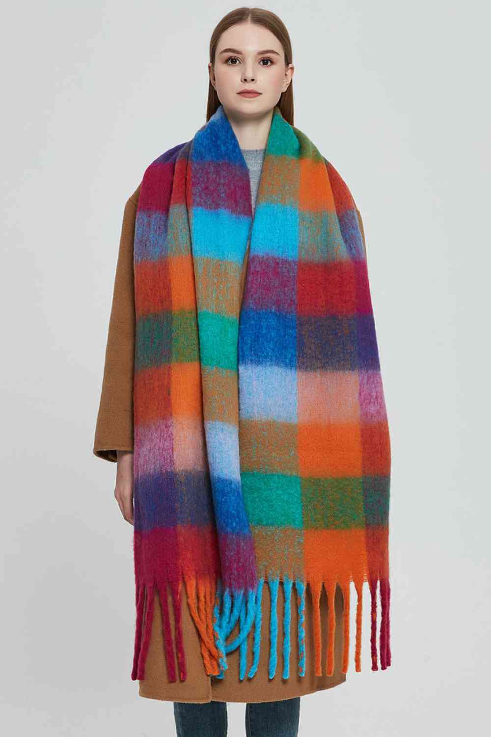 Fringe Detail Polyester Scarf | Hassle Free Cart