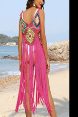 Fringe Spaghetti Strap Cover-Up - Hassle Free Cart