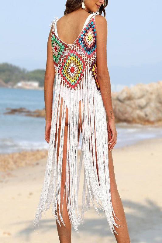 Fringe Spaghetti Strap Cover-Up - Hassle Free Cart