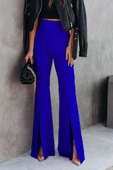 Front Slit Flare Leg Pants - Hassle Free Cart