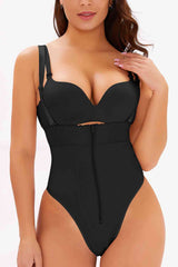 Full Size Adjustable Strap Zip-Up Shaping Bodysuit | Hassle Free Cart