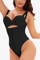 Full Size Adjustable Strap Zip-Up Shaping Bodysuit | Hassle Free Cart