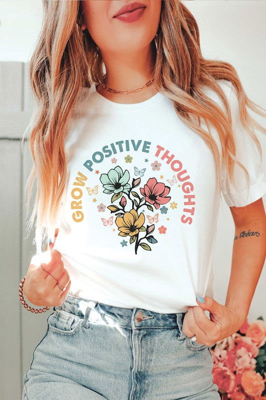 GROW POSITIVE THOUGHTS Graphic Tee - Hassle Free Cart