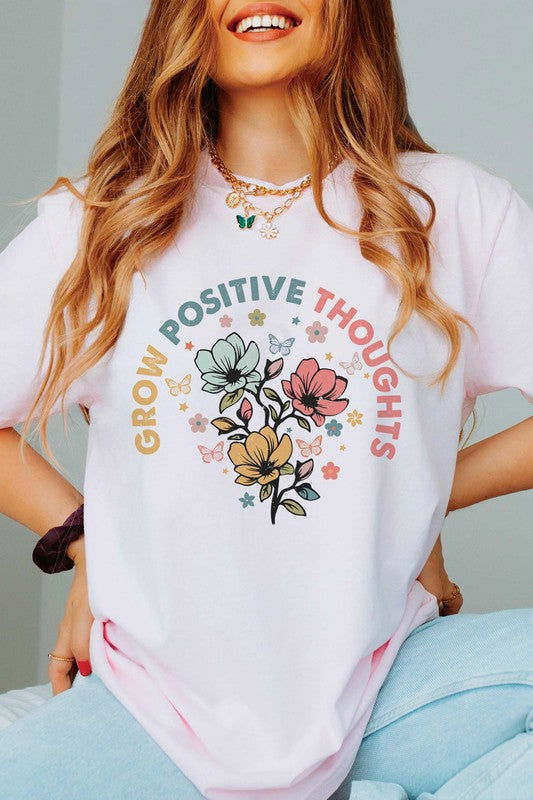 GROW POSITIVE THOUGHTS Graphic Tee - Hassle Free Cart