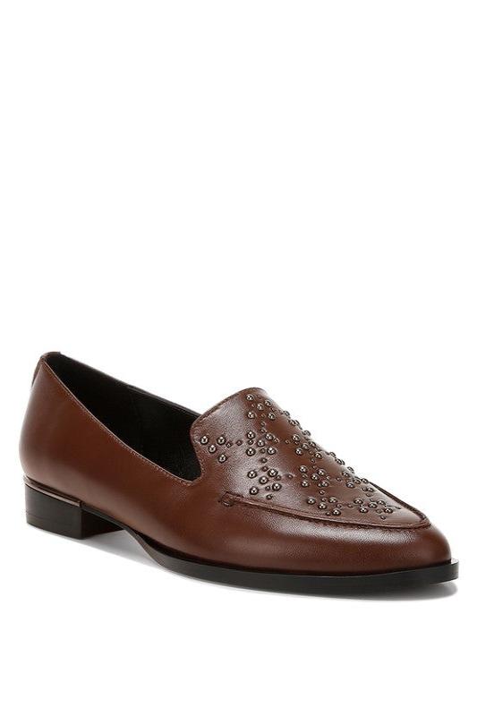 Gabassi Studded Genuine Leather Loafers - Hassle Free Cart