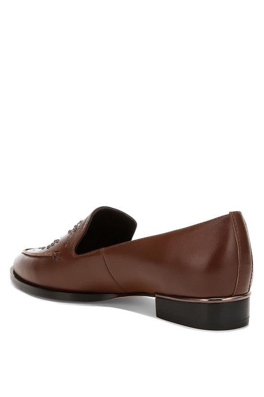 Gabassi Studded Genuine Leather Loafers - Hassle Free Cart