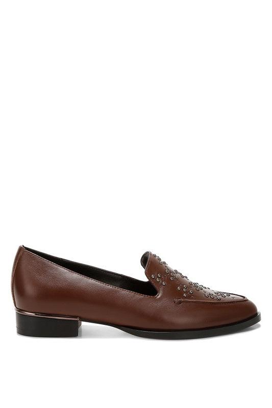 Gabassi Studded Genuine Leather Loafers - Hassle Free Cart