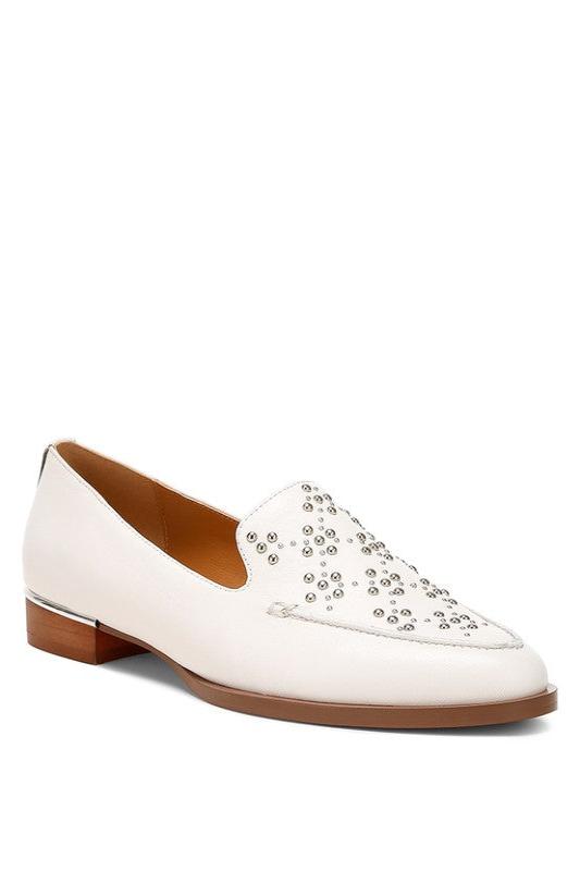 Gabassi Studded Genuine Leather Loafers - Hassle Free Cart