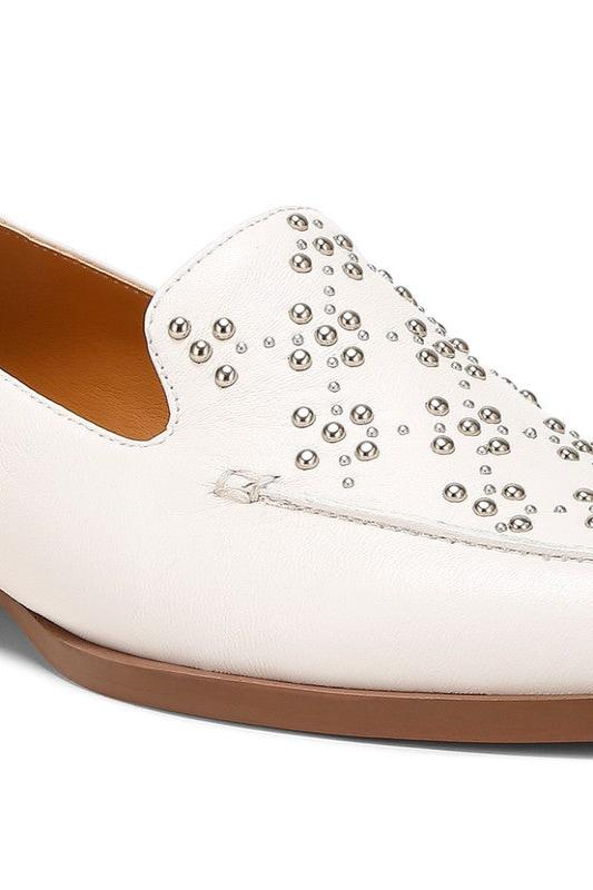 Gabassi Studded Genuine Leather Loafers - Hassle Free Cart