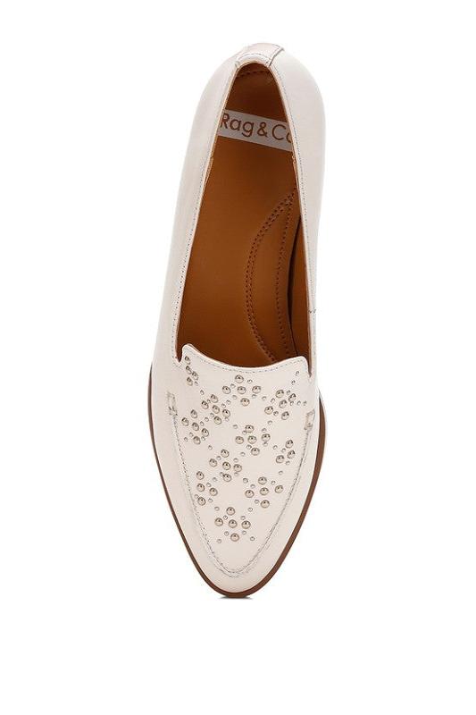 Gabassi Studded Genuine Leather Loafers - Hassle Free Cart