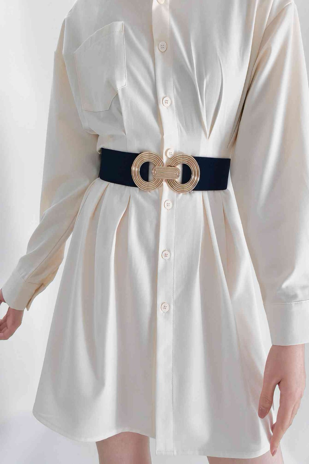 Geometric Buckle Elastic Wide Belt | Hassle Free Cart