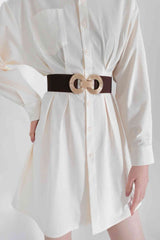 Geometric Buckle Elastic Wide Belt | Hassle Free Cart