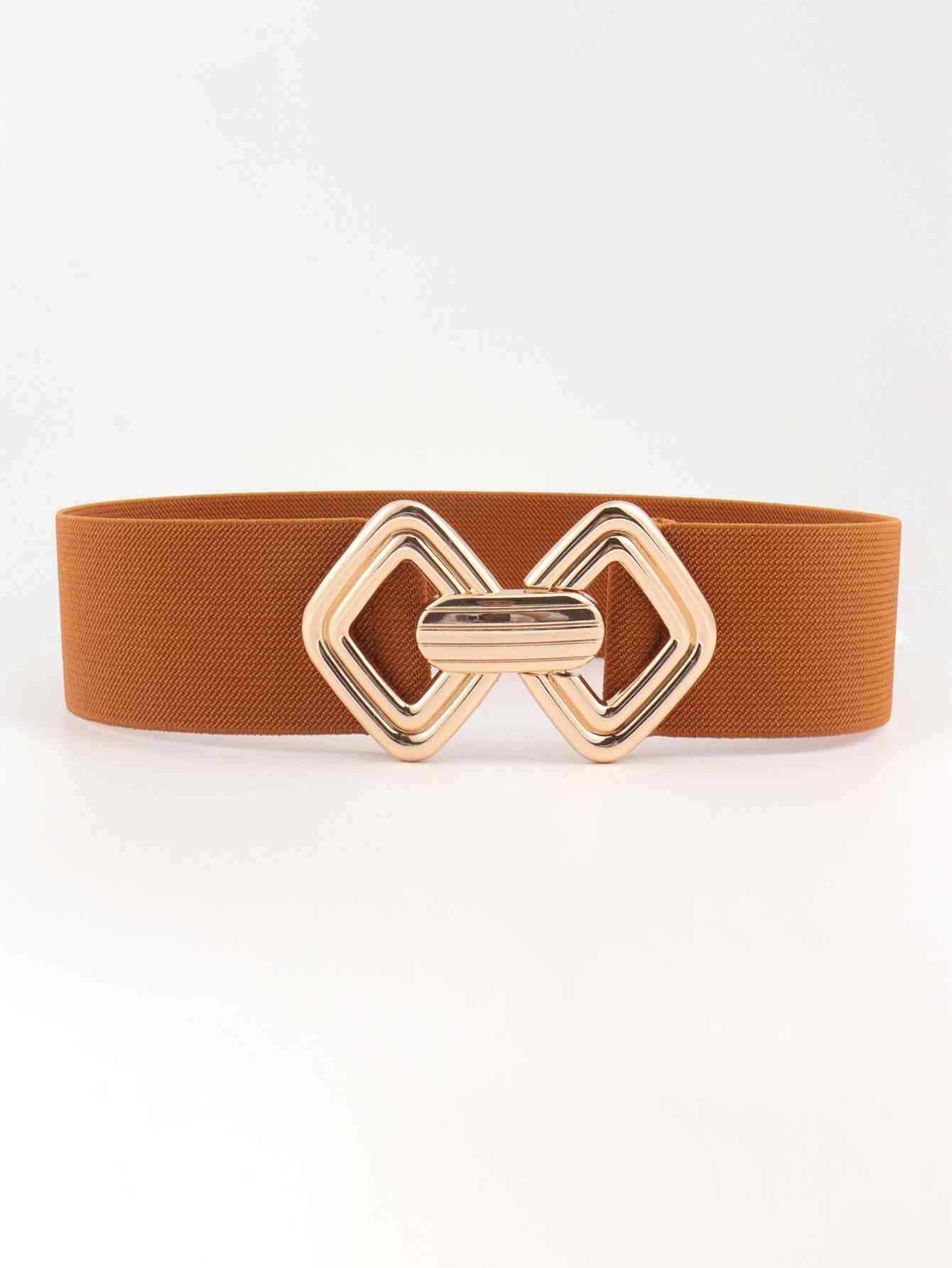 Geometric Buckle Elastic Wide Belt - Hassle Free Cart