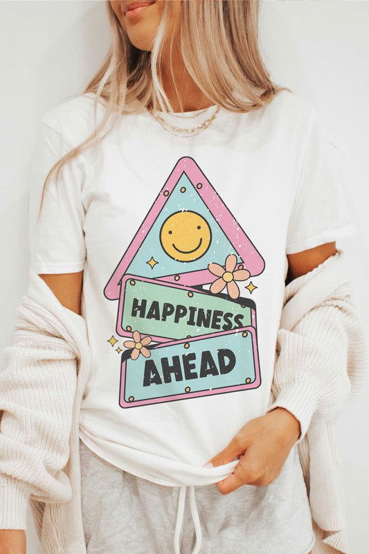 HAPPINESS AHEAD Graphic Tee - Hassle Free Cart