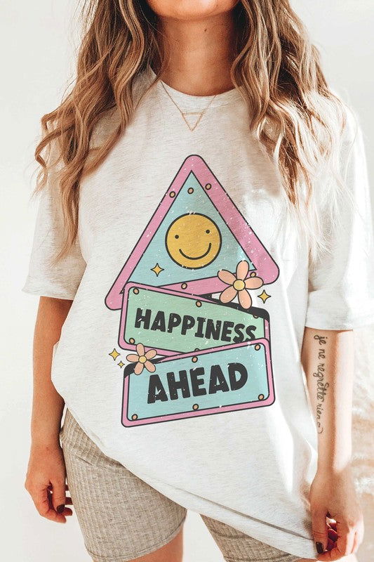 HAPPINESS AHEAD Graphic Tee - Hassle Free Cart