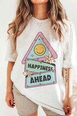 HAPPINESS AHEAD Graphic Tee - Hassle Free Cart