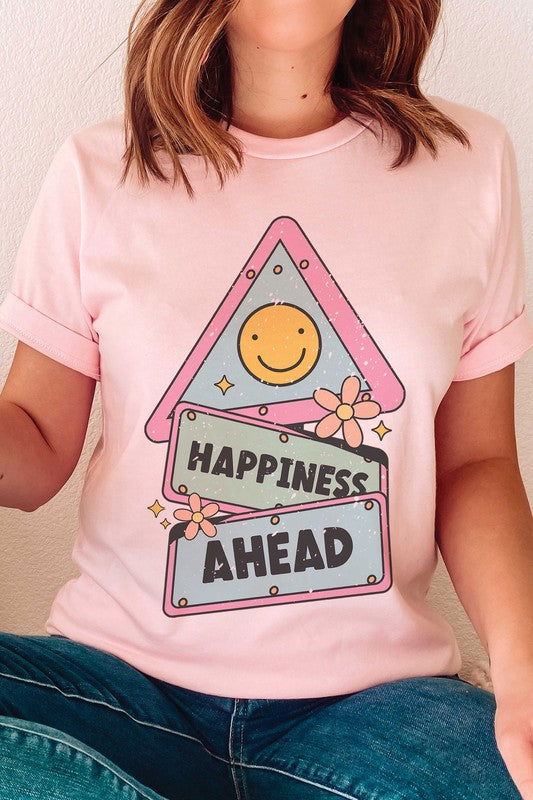 HAPPINESS AHEAD Graphic Tee - Hassle Free Cart