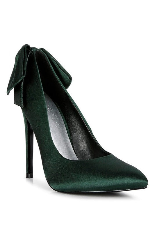 HORNET Green Satin Stiletto Pump Sandals - Hassle Free Cart