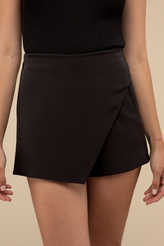 High Waist Asymmetrical Skort - Hassle Free Cart