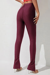 High Waist Slit Skinny Pants - Hassle Free Cart