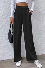 High Waist Straight Pants - Hassle Free Cart