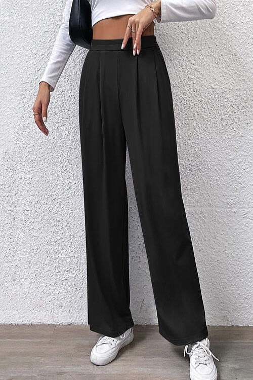 High Waist Straight Pants - Hassle Free Cart